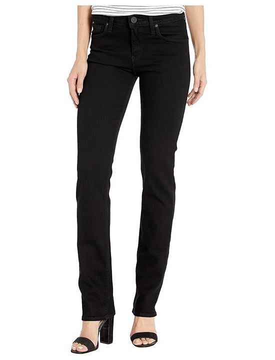 Hudson Jeans Nico Mid-Rise Straight in Black Womens Jeans Black