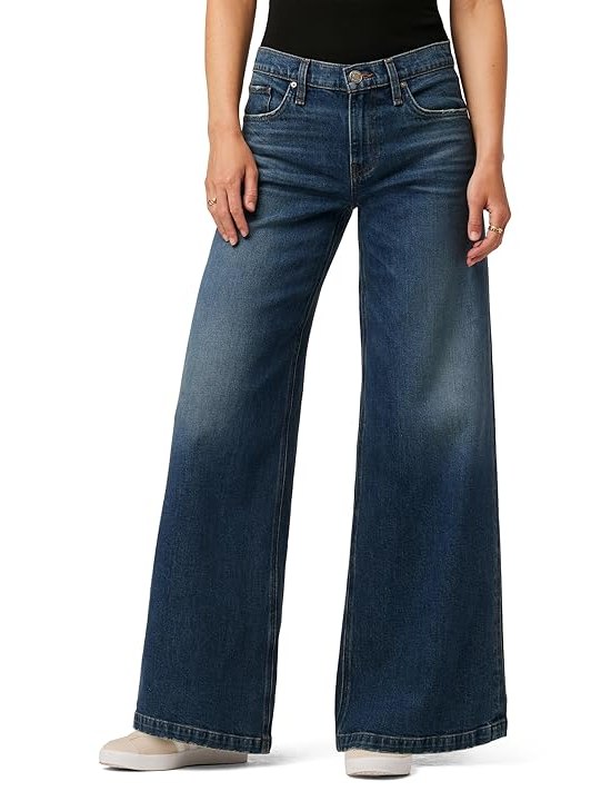 Hudson Jeans Freya Mid-Rise Skater Pants in Deep Blue Vintage Womens Jeans Deep Blue Vintage