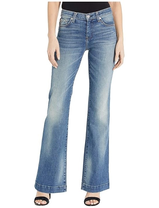 7 For All Mankind Luxe Vintage Dojo in Distressed Authentic Light Womens Jeans Distressed Authentic Light