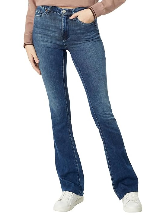 Blank NYC Hoyt Five-Pocket Mini Bootcut Jeans with Raw Hem Finish in Get Rolling Womens Jeans Get Rolling