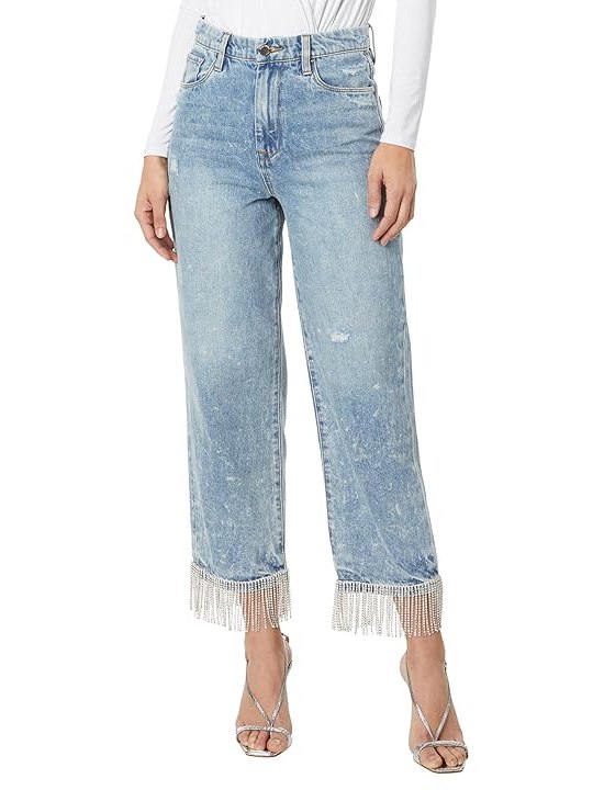 Blank NYC Heart And Soul Baxter Denim Jeans With Rhinestone Fringe Detail Womens Jeans Heart and Soul