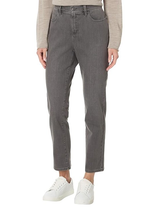 Eileen Fisher High Waisted Slim Ankle Jean Womens Dress Pants Asphalt