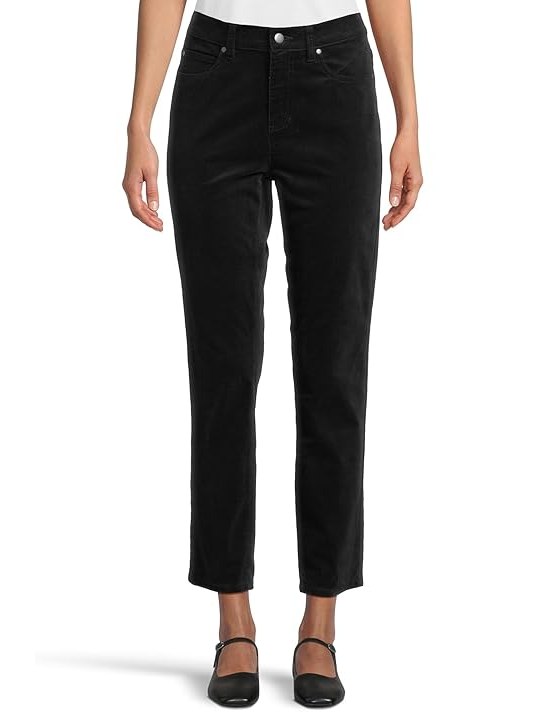 Eileen Fisher High Waisted Slim Ankle Womens Jeans Black