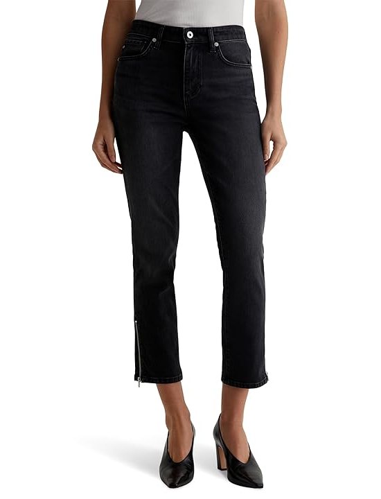 AG Jeans Mari Mid-Rise Slim Straight Crop Jeans in Elixir Womens Jeans Elixir