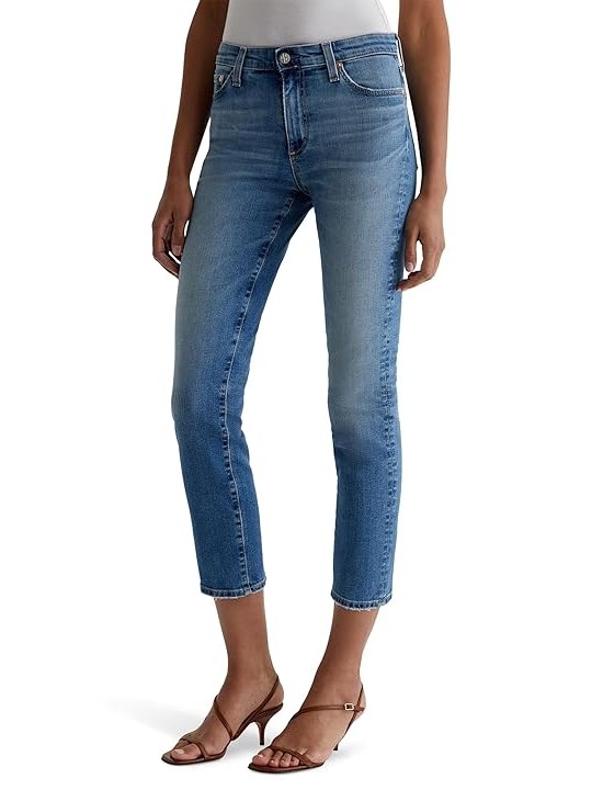 AG Jeans Mari Mid Rise Slim Straight Crop Jeans in 13 Years Reign Womens Jeans 13 Years Reign