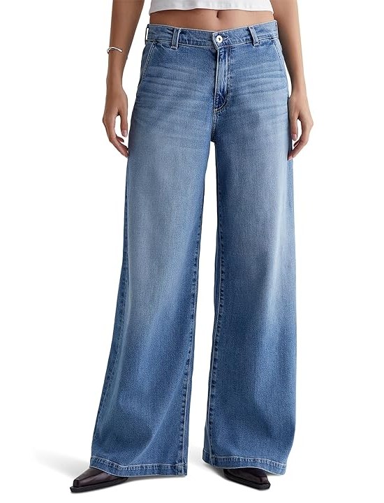 AG Jeans Stella Mid-Rise Wide Leg Palazzo Jeans in Escalate Womens Jeans Escalate