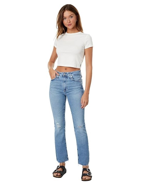 AG Jeans Farrah High-Waist Crop Bootcut Jeans in 20 Years Liberty Womens Jeans 20 Years Liberty