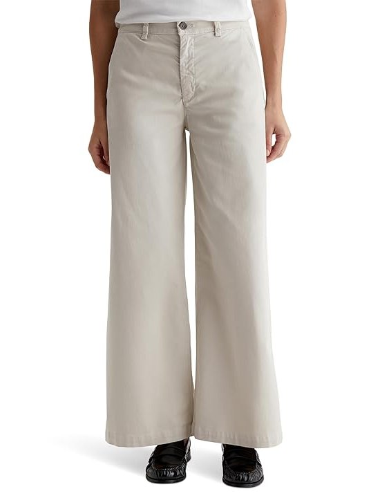 AG Jeans Caden Mid-Rise Wide Leg Pants in Pumice Womens, Pumice