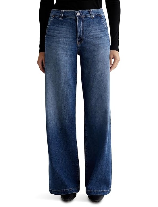 AG Jeans Stella Mid-Rise Wide Leg Palazzo Jeans in Delphi Womens Jeans Delphi