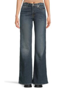 Full-length, wide-leg denim jeans, 7 For All Mankind Lotta