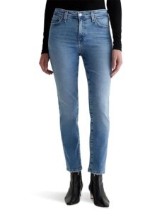 Mari Mid-Rise Slim Straight Crop Jeans